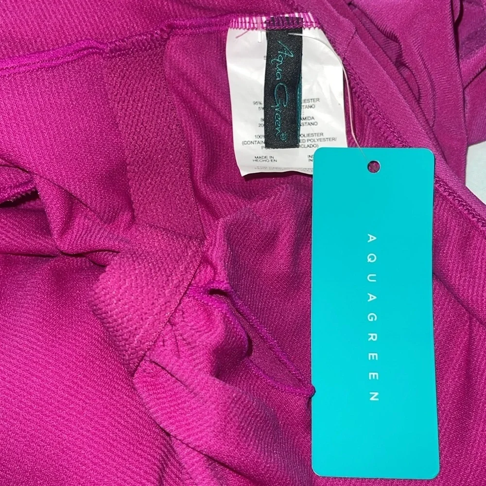 Aqua Green Size Large Small Dark Pink Swim Romper 1 Piece Swimsuit Pockets Small